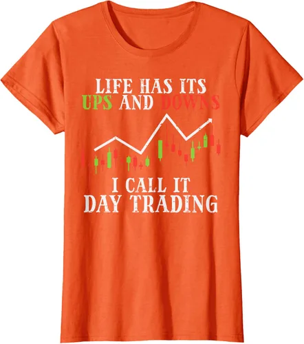 Vista 40 de Life Ups And Downs Day Trading Crypto Stock Market Trader T-Shirt, Negro