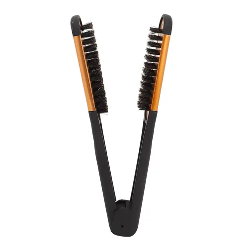 Vista 9 de Cepillo para el cabello, pinzas para el cabello, elasticidad de resorte, alisador de cabello, suave, transpirable, doble cara, cepillo plano