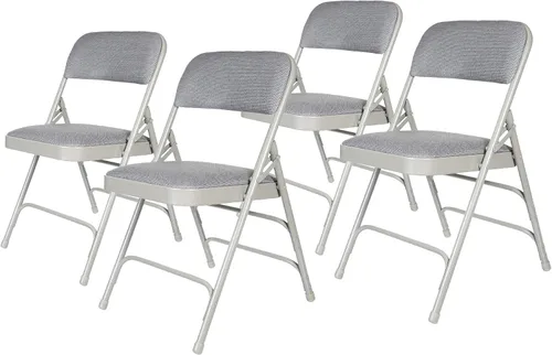 Vista 14 de OEF Furnishings Serie OEF2300 - Sillas plegables de doble bisagra con triple apoyo, tapizado de tela de alta calidad y servicio pesado