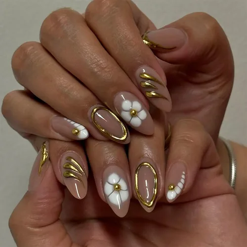 Vista 18 de Uñas postizas a presión marrón café, uñas postizas medianas de almendra, color sólido, cobertura completa, uñas postizas artificiales brillantes