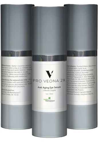 Vista 4 de Pro Veona 2x suero para ojos - Suero antienvejecimiento para ojeras e hinchazón - Suministro para 2 meses - Promueve la producción de colágeno