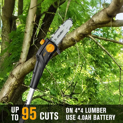 Vista 7 de HEINPRO Sierra de Poste Inalámbrica de 8 Pulgadas Compatible con Batería Dewalt de 20V MAX, Sierras de Poste Eléctricas para Poda de Árboles