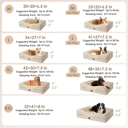 Vista 5 de EHEYCIGA Cama ortopédica para perros medianos, sofá cama de espuma viscoelástica con lados, forro impermeable y funda extraíble lavable, sofá