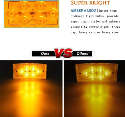 Vista 4 de 6 luces LED ámbar para cabina compatibles con camiones pesados Freightliner Volvo Luces marcadoras de liquidación para techo impermeables