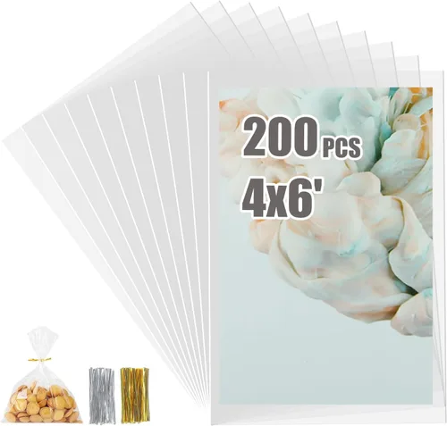 Vista 22 de Egofine Bolsas de celofán autosellables, 100 bolsas transparentes resellables para tapetes de fotos de 10 x 14 pulgadas
