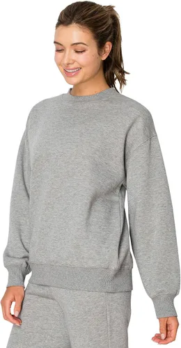 Vista 16 de Cali1850 Sudadera Cloud Nine Fleece Crew para mujer, ajuste relajado, cuello acanalado, puños y dobladillo