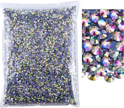 Vista 9 de Diamantes de imitación Hotfix a granel, 14400 unidades de diamantes de imitación termoadhesivos para manualidades, ropa, decoración, SS16, neón