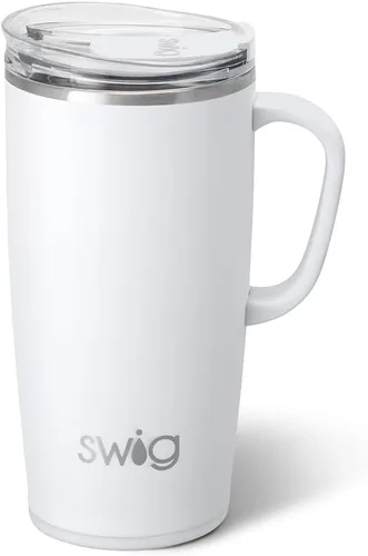 Vista 17 de Swig Life - Taza de viaje de 18 onzas, vaso con aislamiento con asa y tapa, apto para portavasos, apto para lavavajillas, de acero inoxidable, taza