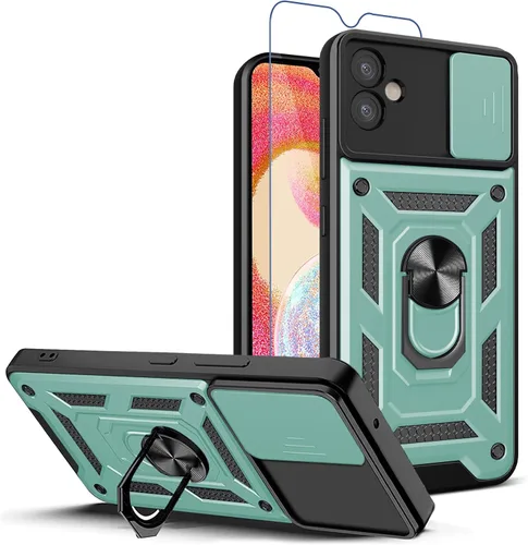 Vista 22 de Funda para teléfono Galaxy A06 4G: con protector de pantalla de 2 piezas, cubierta deslizante para cámara y soporte multiángulo para Samsung Galaxy