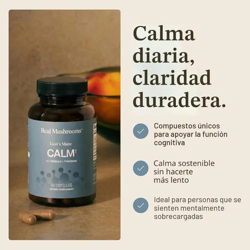 Vista 5 de Fórmula tranquila de hongos reales con melena de león y reishi, 90