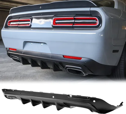 Vista 18 de FREEMOTOR802 Difusor Trasero Compatible con Dodge Challenger 2015-2023, Impresión de Fibra de Carbono PP Moldura de Parachoques Trasero Labio