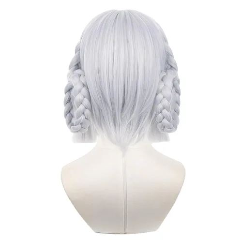 Vista 2 de Genshin Impact - Peluca de cosplay de anime con gorra de peluca gratis (Ayaka)