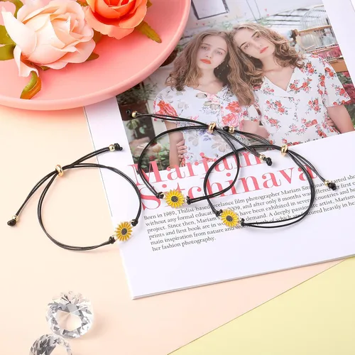 Vista 7 de Hicarer Pulseras de promesa, pulseras de amistad para el regreso a clases, juego de dijes a distancia para amigos, mujeres y niñas, regalo del día