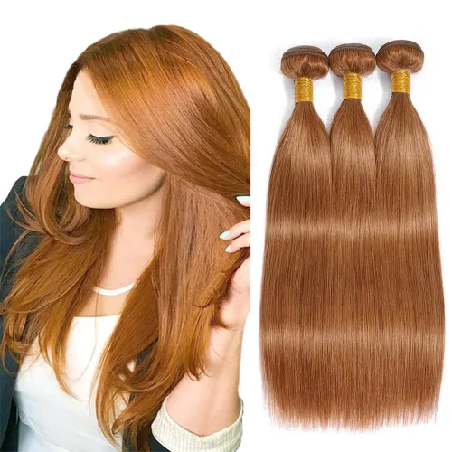 Vista 7 de Color 30 paquetes de cabello humano marrón onda del cuerpo paquetes 8 10 12 pulgadas brasileño virgen Remy extensiones de cabello humano doble trama
