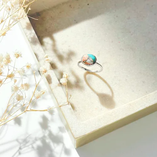 Vista 149 de Oval Birthstone Ring Bezel Set in Vermeil Gold, Sterling Silver, or Rose Gold, Stacking Birthstone Ring [rOMB]