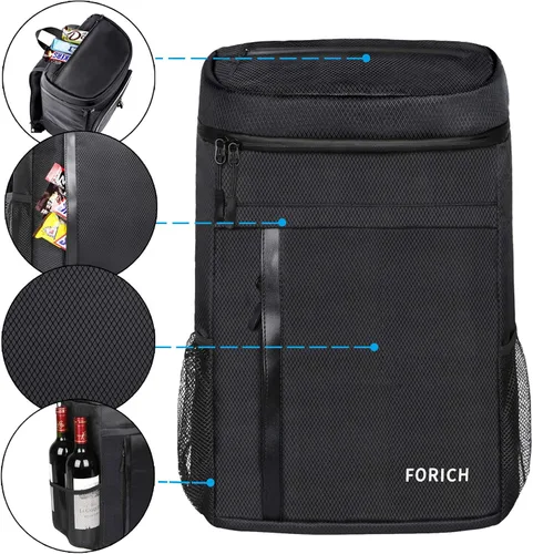Vista 4 de FORICH - Mochila térmica suave, con aislamiento impermeable, a prueba de fugas, mochila portátil para trabajar y llevar almuerzo, para viajes, Y