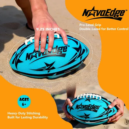 Vista 2 de Hydro Water Football - 9.25-Inch Mesh Outer with Rubber Bladder for All Ages - Pool, Lake, Beach Play Textured Grip with Real Laces Includes