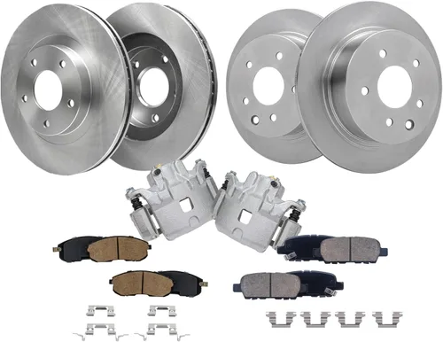 Vista 14 de Detroit Axle - Kit de frenos para 15-20 Volkswagen Passat, 12.28 pulgadas delanteras y 10.70 pulgadas trasero rotores de freno de disco pastillas