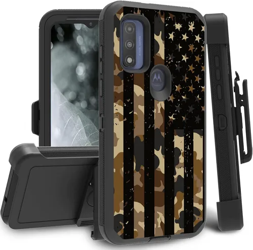 Vista 34 de Funda para Motorola Edge 2021 / Moto Edge 5G UW, protección resistente de 3 capas híbridas a prueba de golpes con funda de clip para cinturón
