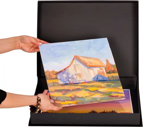 Vista 3 de HG Art Concepts Eternity Archival Clamshell - Caja de almacenamiento de fotos, color negro, 8.5 x 11 pulgadas, para almacenar obras de arte, fotos