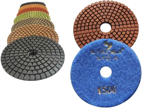 Vista 18 de Grit 50 4" Diamond Pulir Pads Premium Grado Mojado Flexible 3 MM Alto