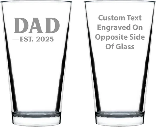 Vista 27 de Dad Est 2023 - Regalo de Vaso de Pinta para Nuevo Padre Primerizo - Vasos Llamativos de 16 Oz Bevvee Dad gift ideas for fathers, husbands and