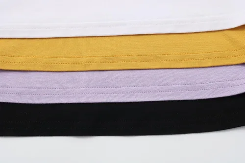 Vista 7 de Formeet17 4 piezas de camisetas cortas básicas con cuello redondo y manga casquillo para mujer