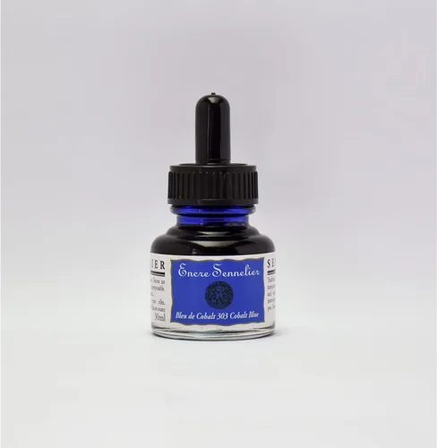 Vista 14 de Sennelier Tinta de dibujo, botella de 1.0 fl oz, azul ultramar Azul ultramarino