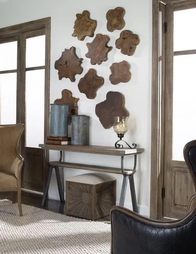 Vista 3 de Uttermost Kalani Panels - Juego de arte de pared de madera de teca natural de 3 piezas