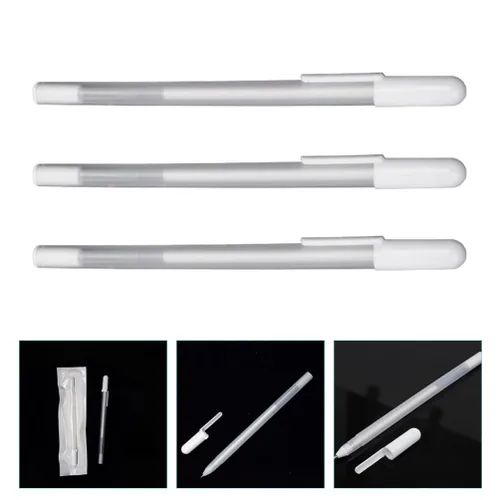 Vista 5 de minkissy 6 lápices de mapeo de cejas – Rotuladores de microblading blancos para maquillaje de piel, posición, mapeo de posición, herramientas