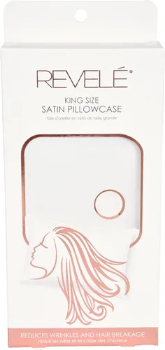 Vista 7 de Revele - Funda de almohada de satén para cabello y piel, incluye una funda de almohada de tamaño estándar con cierre de sobre, color blanco