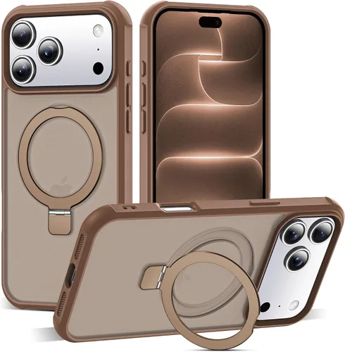 Vista 105 de SKYLMW - Funda compatible con iPhone 11 de 6.1 pulgadas, con soporte magnético invisible tipo anillo, funda translúcida de grado militar, compatible