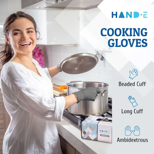 Vista 7 de Guantes desechables de nitrilo gris, 50 y 200 unidades, guantes médicos sin látex