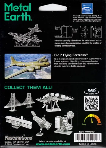 Vista 7 de Kit de modelo metálico 3D de Fascinations Metal Earth B-17 Flying Fortress