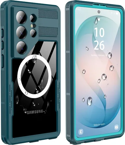 Vista 9 de GOLDJU - Funda impermeable para Samsung Galaxy S25, IP68, color negro y transparente Dustproof Case with Built-in Screen Protector, Full Body