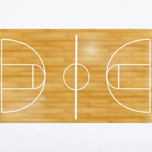 Vista 2 de CafePress Vinilo adhesivo de pared para cancha de baloncesto, 35 x 21 pulgadas, vinilo reutilizable