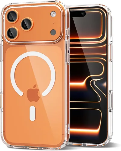 Vista 76 de oakxco Funda magnética transparente compatible con Magsafe, bonita funda delgada y transparente de poliuretano termoplástico no amarillenta, carcasa
