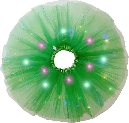 Vista 9 de Faldas de tutú LED para mujer, falda de tul con capas para baile de ballet, faldas iluminadas para disfraz de fiesta