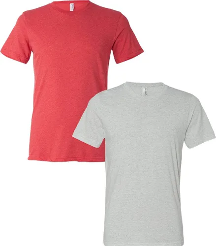 Vista 296 de Bella Canvas 3413c para hombre (1) Triblend verde + (1) Triblend rojo