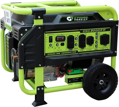 Vista 10 de Green-Power America Generador de gasolina GPD5000W, Verde/Negro