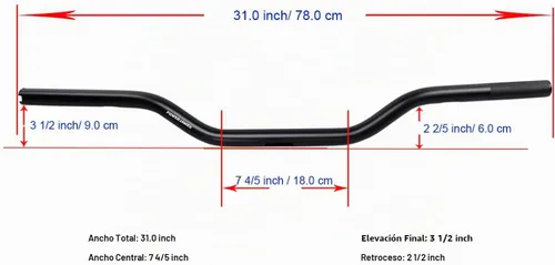 Vista 6 de POWER JAMES Manillar Recto de Arrastre 100% Aluminio Negro Compatible con Harley Davidson Street Bob, Low Rider ST, Dyna FXD, Road King 1.0