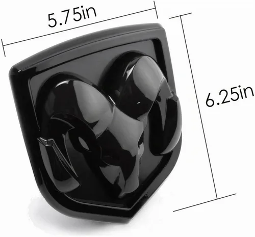 Vista 2 de Autogem Emblema iluminado LED para portón trasero RAM 1500 2500 3500 2009-2018 - Negro COB rojo LED Mopar con licencia