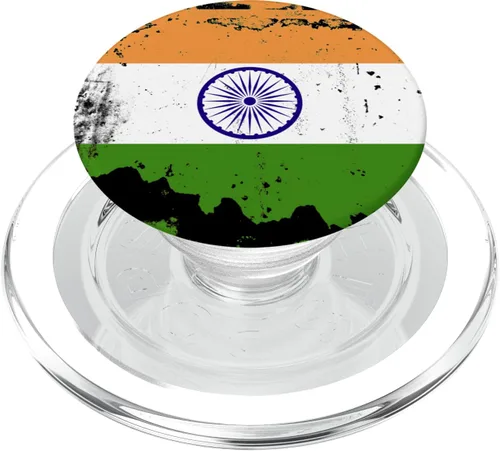 Vista 7 de PopGrip intercambiable con la bandera india vintage de la India