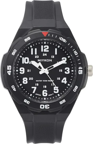 Vista 10 de Miykon Black Analog Sports Dive Watches for Men – 100M Waterproof Watch with Rotating Bezel, Tactical Swiss Army Field Watch with Military Time