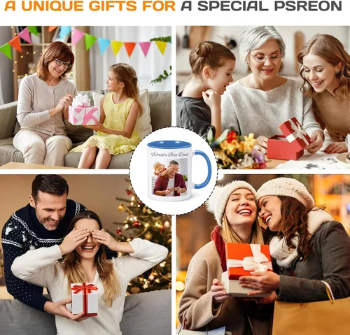 Vista 7 de Taza de café personalizada con texto fotográfico, taza de café personalizada, regalos personalizados para hombres y mujeres, taza con foto