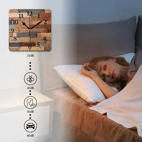 Vista 3 de Relojes de pared de cuarzo, silenciosos, funcionan con pilas, modernos relojes de pared decorativos para el hogar, dormitorio, pared hechos