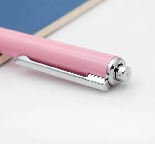 Vista 4 de OASO K016 - Juego de pluma estilográfica retráctil de 0.020 in con 4 cartuchos de tinta azul, escritura suave para estudiantes escolares (rosa coral)