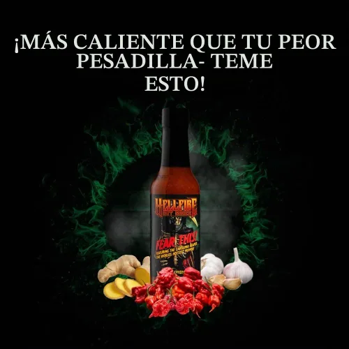 Vista 5 de Hellfire Fear This! Salsa picante galardonada Carolina Reaper de 5.0 fl oz