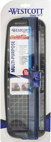 Vista 7 de Westcott 15804 Cortadora de papel personal multiusos, 12 pulgadas Azul/Negro