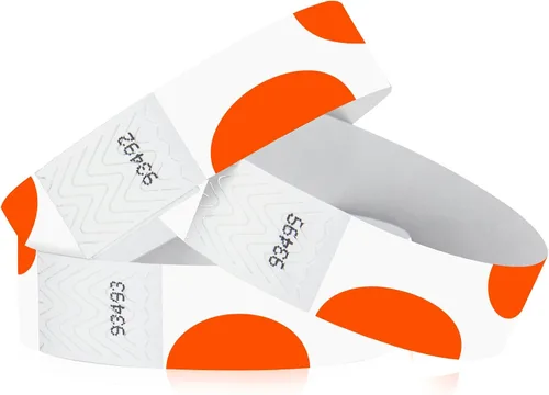 Vista 12 de 500 pulseras Tyvek con globos de Wristco para eventos, cómodas pulseras de papel resistentes a desgarros, pulseras de identificación